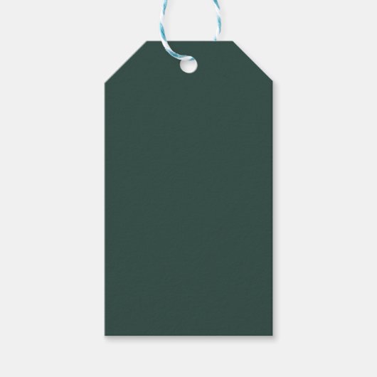 Hunter Green Solid Color Cadeaulabel (Voorkant)