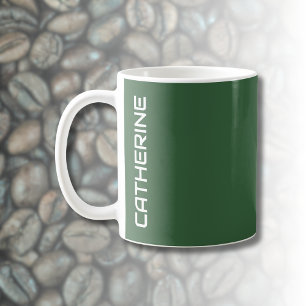 Hunter Green Solid Color Gepersonaliseerd Koffiemok
