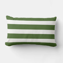 Hunter Green Striped Lumbar Style Outdoor Pillow Buitenkussen