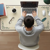 Hunter Green Vintage Quill Student Desk Mat