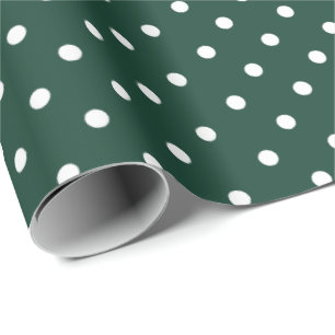 Hunter Green Wappapier met witte poka-dot Cadeaupapier
