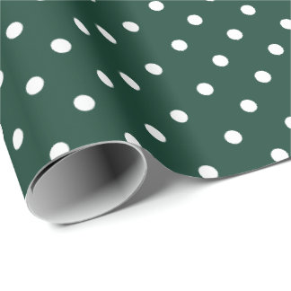 Hunter Green | Wappapier met witte poka-dot Cadeaupapier