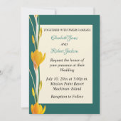 Hunter Groen en Goud Bloemen Bruiloft Uitnodiging (Voorkant)