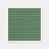 Hunter Groen en Wit Dun Horizontaal Gestreept Servet (Voorkant)