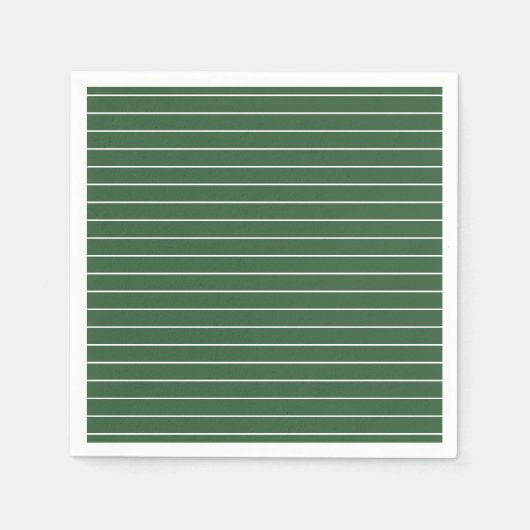 Hunter Groen en Wit Dun Horizontaal Gestreept Servet (Voorkant)