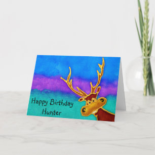 Hunter, Happy Birthday gekke hertenkaart Kaart