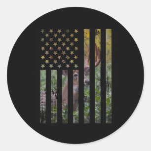 Hunter Hunting Hunt Herten Hunting Buck Elk Amerik Ronde Sticker