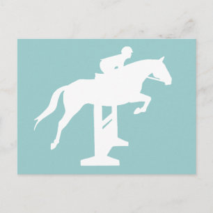 Hunter Jumper Horse & Rider (wit) Briefkaart