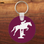 Hunter Jumper Horse & Rider (wit) Sleutelhanger (Voorkant)
