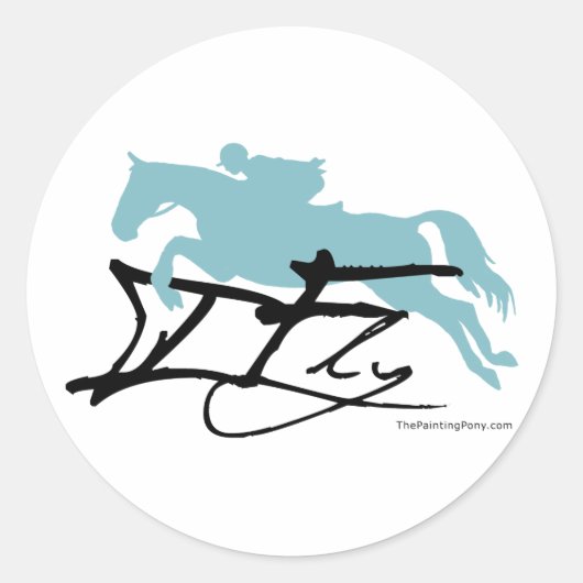 Hunter Jumper Horse Ronde Sticker (Voorkant)