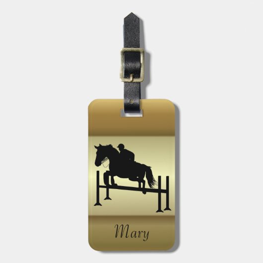 Hunter Jumper Silhouette Bagagelabel (Voorkant verticaal)
