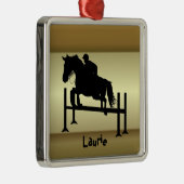 Hunter Jumper Silhouette Metalen Ornament (Rechts)