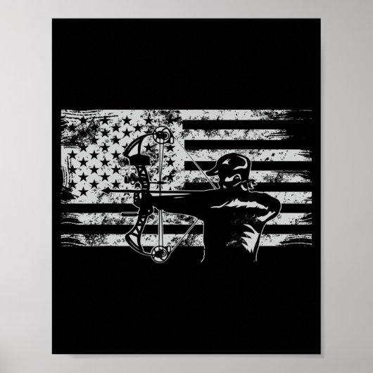 Hunter Me Hunter Archer American Flag Bowhunting Poster (Voorkant)