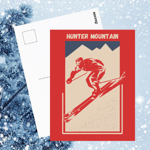 Hunter Mountain New York Vintage Retro Ski Briefkaart