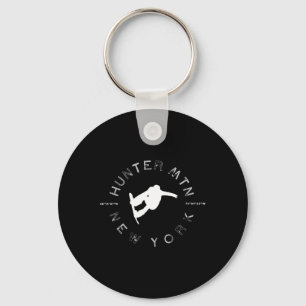 Hunter Mountain NY Retro Snowboarden Sleutelhanger