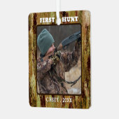 Hunter One fotocamouflage gepersonaliseerd Metalen Ornament (Voorkant links)
