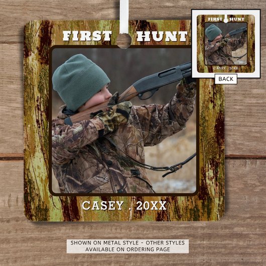 Hunter One fotocamouflage gepersonaliseerd Metalen Ornament