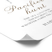 Hunter - pacifier hunt baby shower game poster (Hoek)