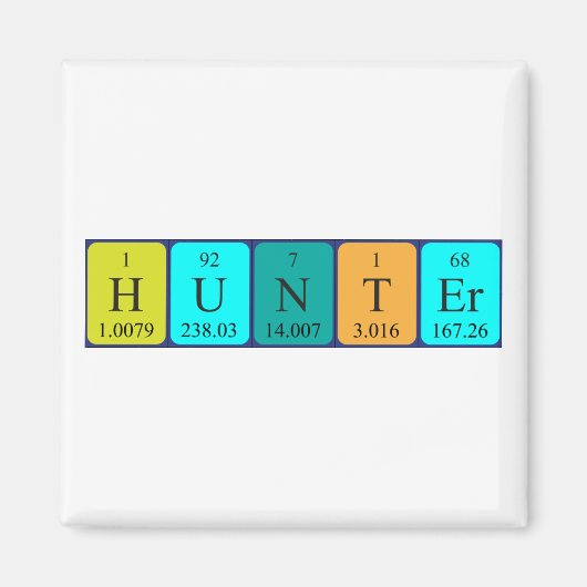 Hunter periodieke table name magnet magneet (Voorkant)