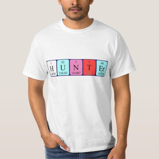 Hunter periodieke table name shirt (Voorkant)