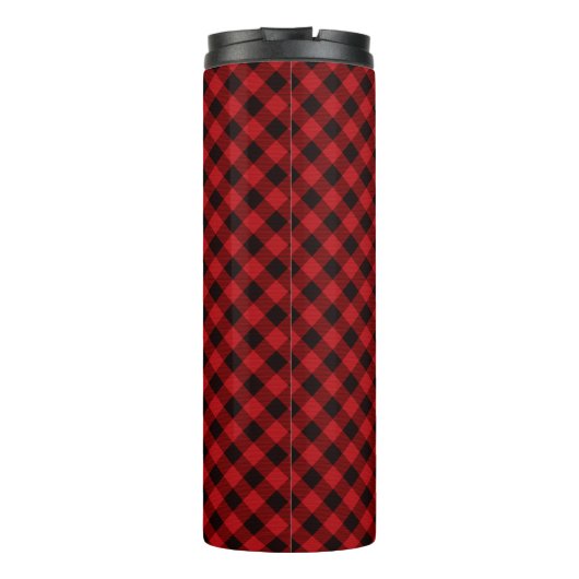 Hunter Red Buffalo Black Pattern Monogram Thermosbeker (Achterkant)