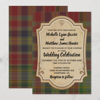 Hunter Tartan Faire-part de mariage