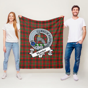 Hunter (VS) Clan Badge Tartan Schotlandse ruit Fleece Deken