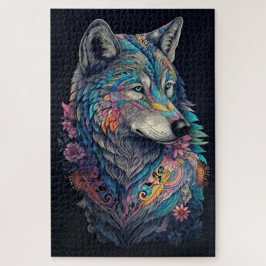 Hunter Wolf Illustratie Legpuzzel (Verticaal)