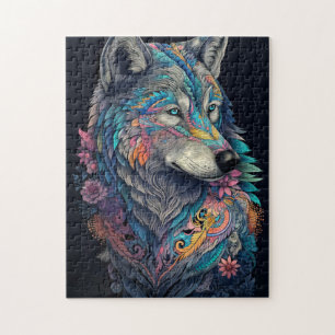 Hunter Wolf Illustratie Legpuzzel