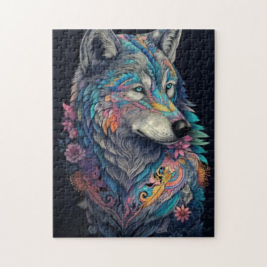 Hunter Wolf Illustratie Legpuzzel (Verticaal)