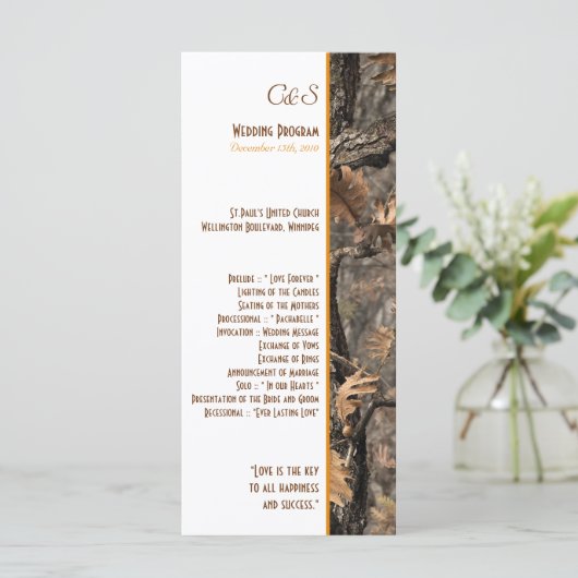 Hunter's Camo Chic Trouwprogramma's Programma (Staand voorkant)