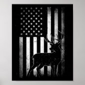 Hunters Deer US American Flag Camo Cam Poster (Voorkant)