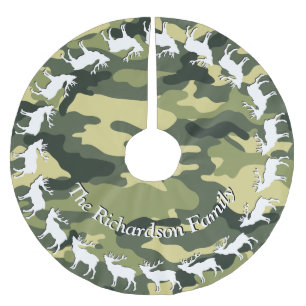 Hunters Elk en Camo JOUW NAAM Tree Skirt Kerstboom Rok