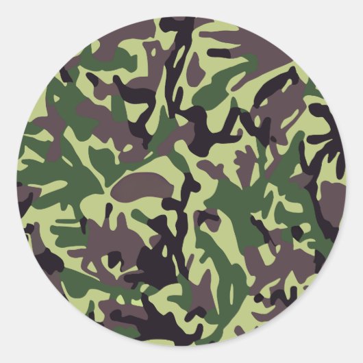 Hunters Green Camo Pattern Ronde Sticker (Voorkant)