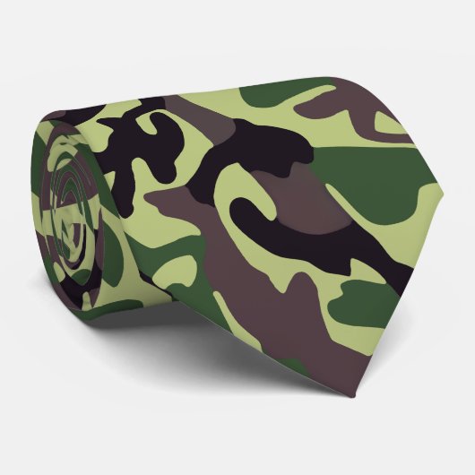 Hunters Green Camo Pattern Stropdas (Opgerold)