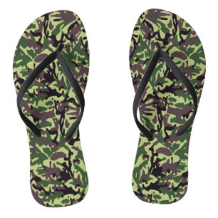 Hunters Green Camo Pattern Teenslippers