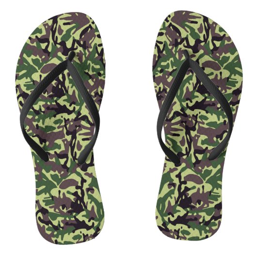 Hunters Green Camo Pattern Teenslippers (Voetbed)