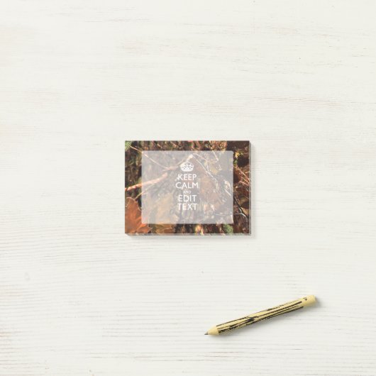 Hunters Herfst Camouflage Keep Calm Jouw tekst Post-it® Notes (Op bureau)