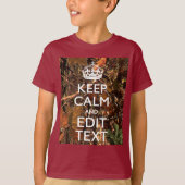 Hunters Herfst Camouflage Keep Calm Jouw tekst T-shirt (Voorkant)