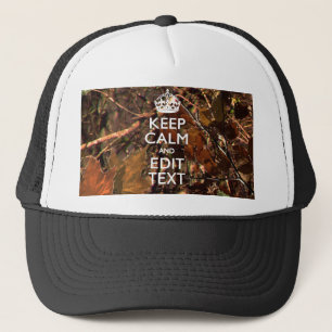 Hunters Herfst Camouflage Keep Calm Jouw tekst Trucker Pet
