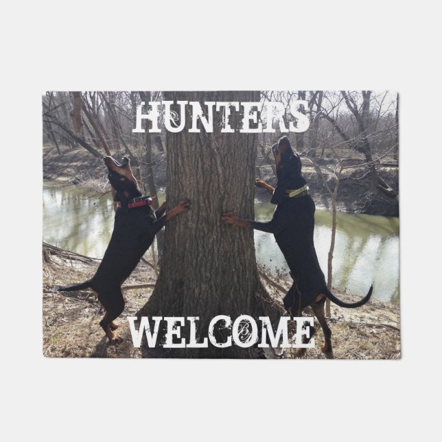 Hunters Welcome Coonhounds Treing Deurmat (Voorkant)
