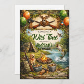 Hunting and Fishing Camo Boy birthday Invitation (Devant / Derrière)