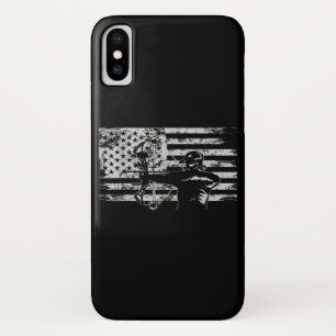 Hunting Archer American Flag Bowhunting Hunt iPhone X Hoesje