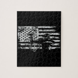 Hunting Archer American Flag Bowhunting Hunt Legpuzzel