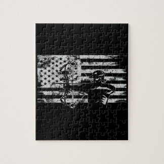Hunting Archer American Flag Bowhunting Hunt Legpuzzel