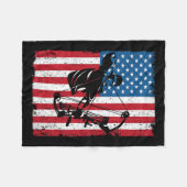 Hunting Archer Amerikaanse vlag Bowhunting Bowhunt Fleece Deken (Voorkant (Horizontaal))