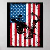 Hunting Archer Amerikaanse vlag Bowhunting Bowhunt Poster (Voorkant)