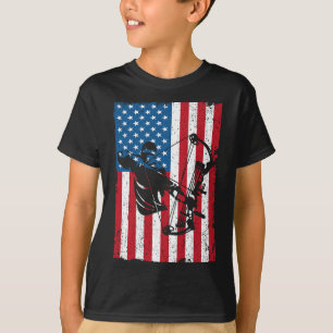Hunting Archer Amerikaanse vlag Bowhunting Bowhunt T-shirt