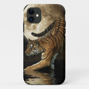 Hunting Bengal Tiger & Moon Big Cat Wildlife iPhone 11 Hoesje