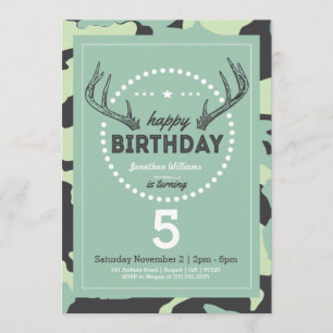 Hunting Birthday Invitation for Lil' Hunters Kaart